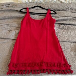 Feel the Sunshine Red Tassel Mini dress Lulus